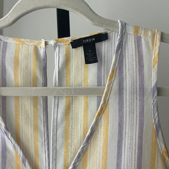 Anthropologie Drew Wide Leg Jumpsuit Pinstripe Cotton Blend - Picture 6 of 8